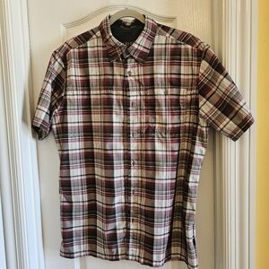 Kuhl Men's Short-Sleeve Plaid Button-Up Shirt - Burgundy/Black